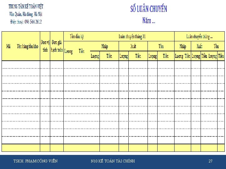 TSKH. PHẠM CÔNG VIỂN N 10 KẾ TOÁN TÀI CHÍNH 27 TSKH. PHẠM CÔNG VIỂN N 10 KẾ TOÁN TÀI CHÍNH 27
