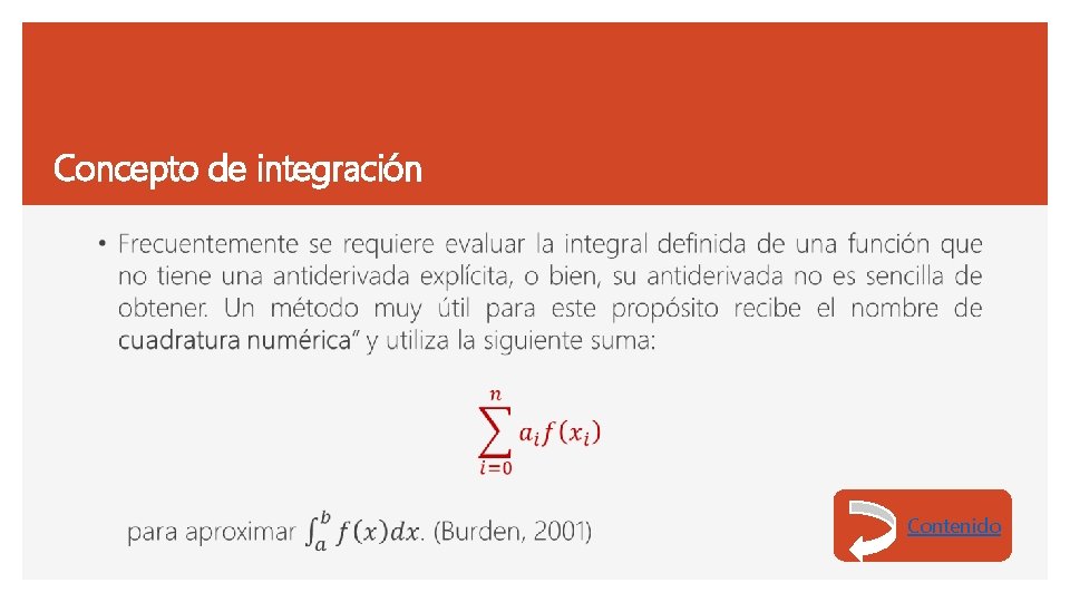 Concepto de integración • Contenido 