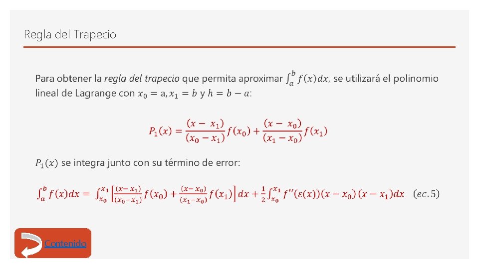 Regla del Trapecio • Contenido 