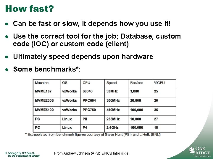 How fast? · Can be fast or slow, it depends how you use it!