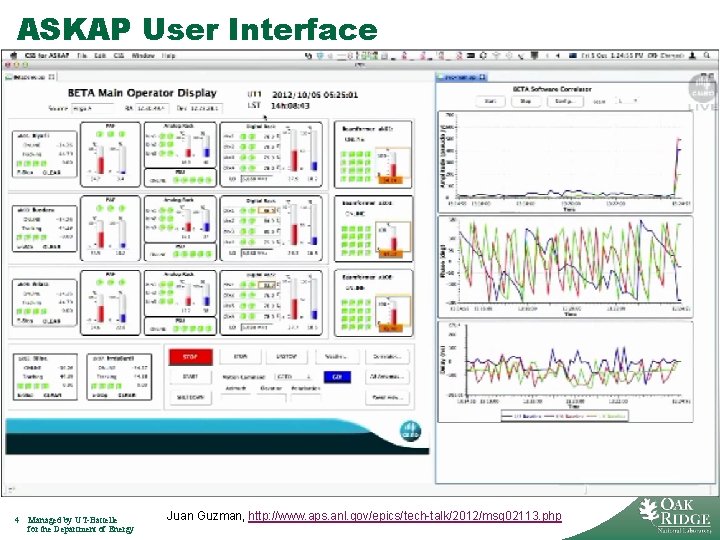 ASKAP User Interface 4 Managed by UT-Battelle for the Department of Energy Juan Guzman,