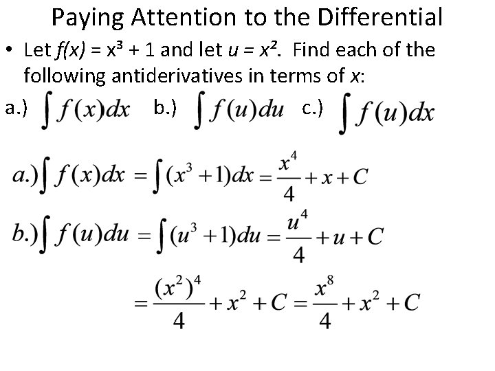 Antidifferentiation By Substitution If Y Fx We Can