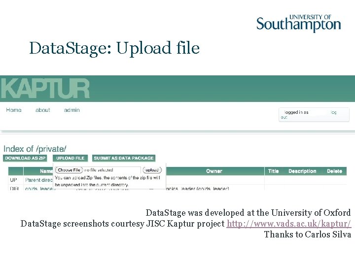 Data. Stage: Upload file Data. Stage was developed at the University of Oxford Data.