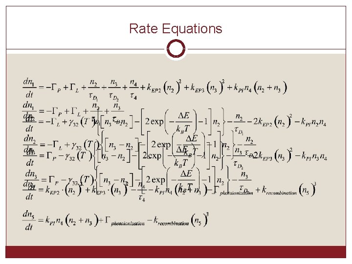 Rate Equations 