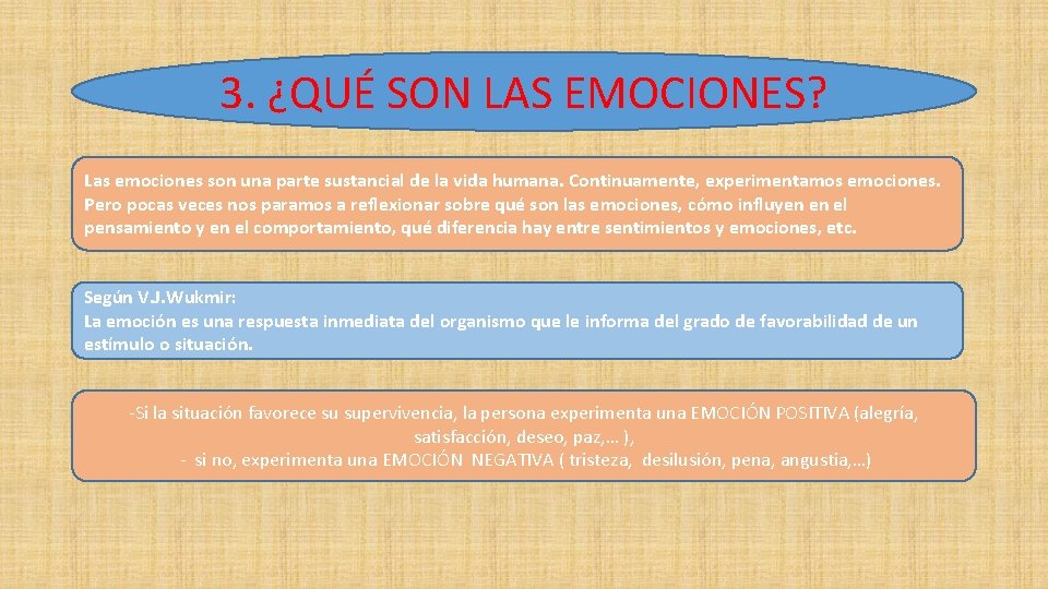 3. ¿QUÉ SON LAS EMOCIONES? Las emociones son una parte sustancial de la vida