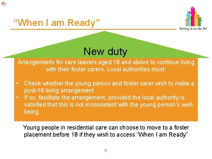 “When I am Ready” New duty Arrangements for care leavers aged 18 and above