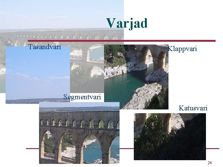 Varjad Tasandvari Klappvari Segmentvari Katusvari 24 
