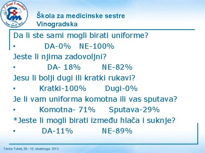 Škola za medicinske sestre Vinogradska Da li ste sami mogli birati uniforme? • DA-0%