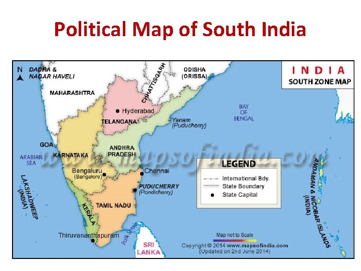 Political Map of South India 