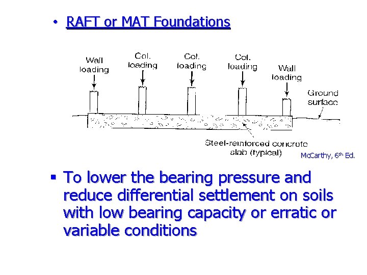  • RAFT or MAT Foundations Mc. Carthy, 6 th Ed. § To lower