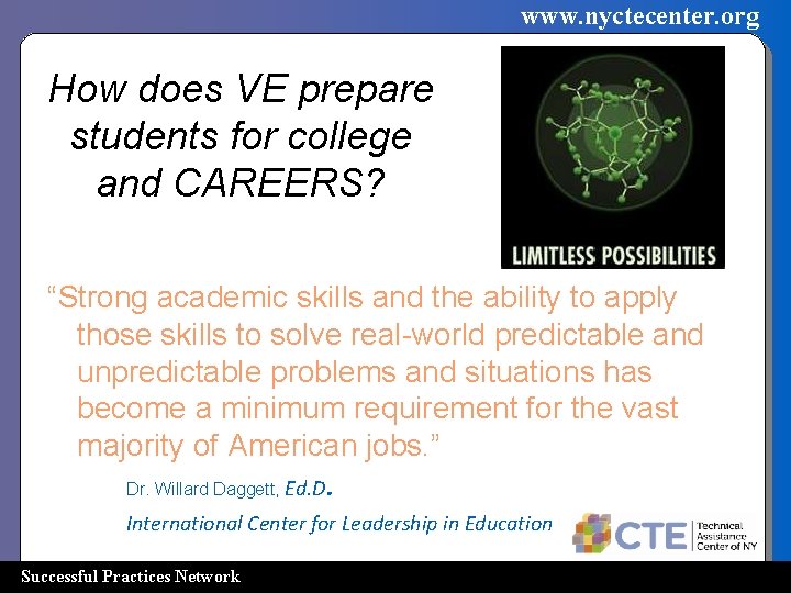 www. nyctecenter. org How does VE prepare students for college and CAREERS? “Strong academic