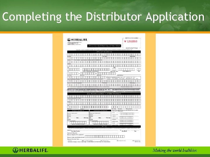 Completing the Distributor Application 