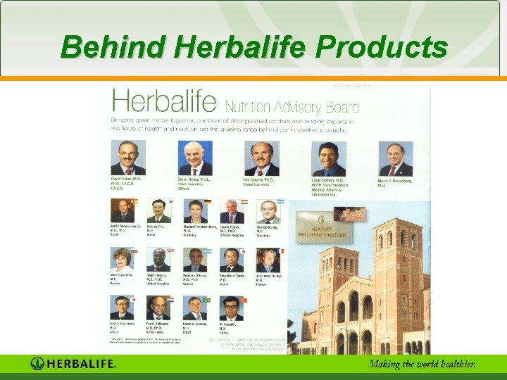 Behind Herbalife Products 