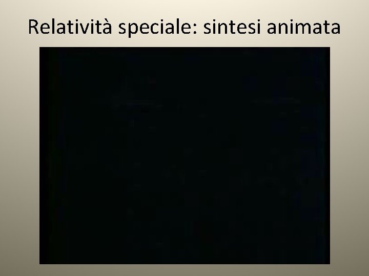 Relatività speciale: sintesi animata 