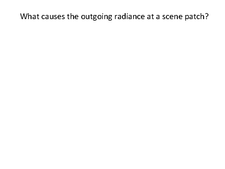 What causes the outgoing radiance at a scene patch? 