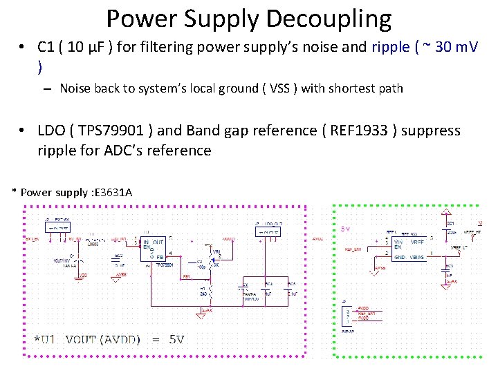 Power Supply Decoupling • C 1 ( 10 μF ) for filtering power supply’s