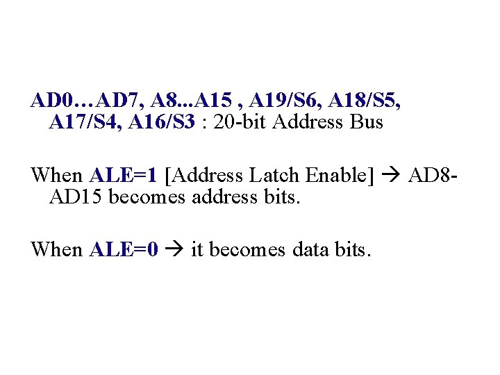 AD 0…AD 7, A 8. . . A 15 , A 19/S 6, A