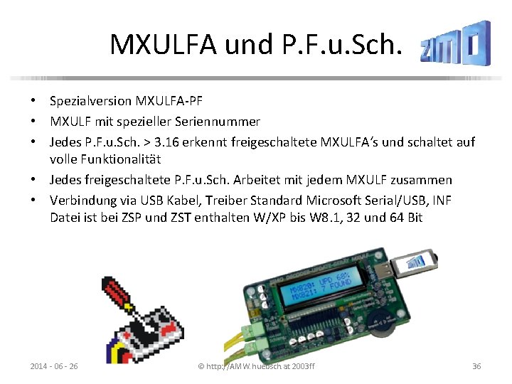 MXULFA und P. F. u. Sch. • Spezialversion MXULFA-PF • MXULF mit spezieller Seriennummer