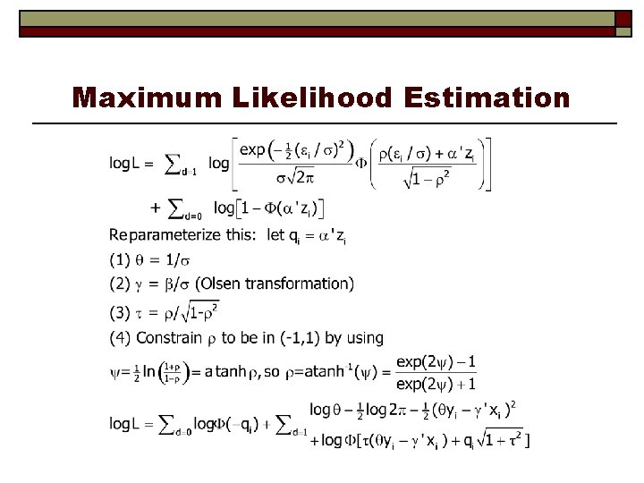 Maximum Likelihood Estimation 