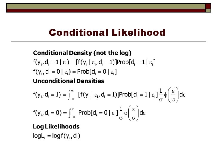 Conditional Likelihood 