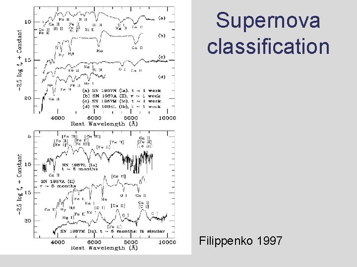 Supernova classification Filippenko 1997 Supernova classification Filippenko 1997