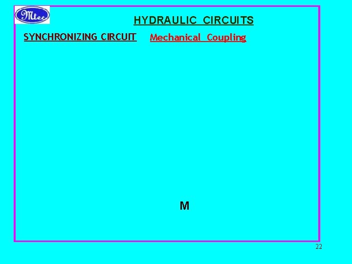 HYDRAULIC CIRCUITS SYNCHRONIZING CIRCUIT Mechanical Coupling M 22 