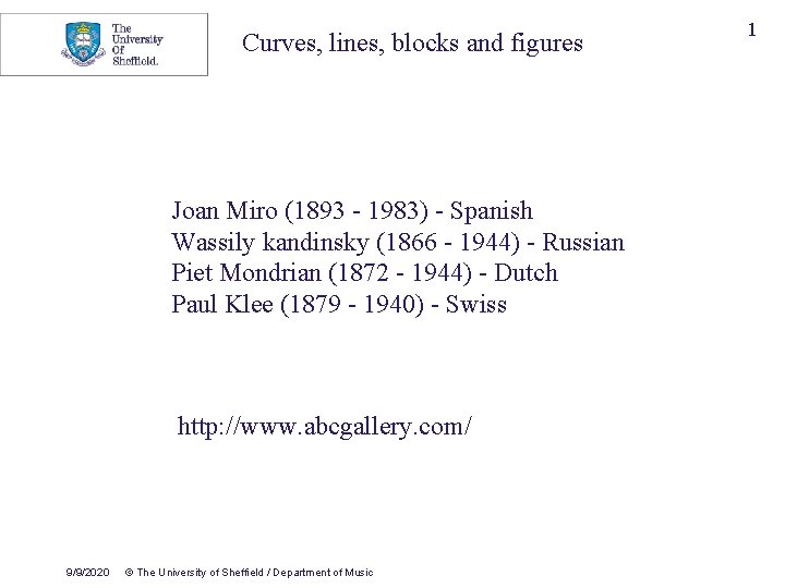 Curves, lines, blocks and figures Joan Miro (1893 - 1983) - Spanish Wassily kandinsky
