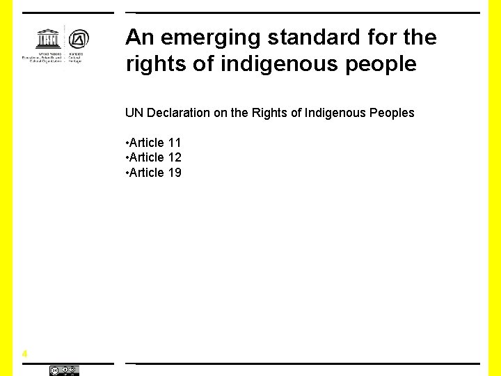 An emerging standard for the rights of indigenous people UN Declaration on the Rights