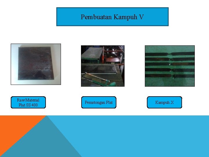 Pembuatan Kampuh V Raw Material Plat SS 400 Pemotongan Plat Kampuh X 