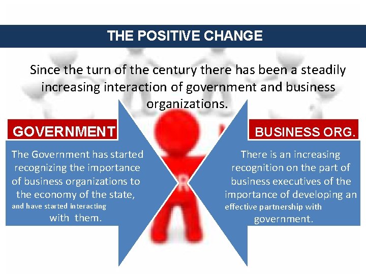 THE POSITIVE CHANGE Since the turn of the century there has been a steadily