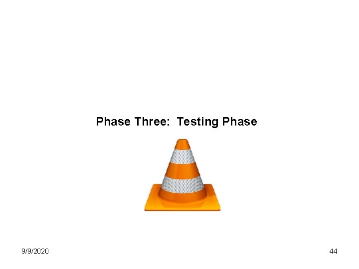 Phase Three: Testing Phase 9/9/2020 44 