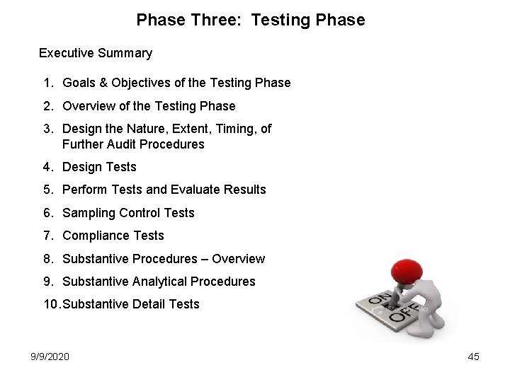 Phase Three: Testing Phase Executive Summary 1. Goals & Objectives of the Testing Phase