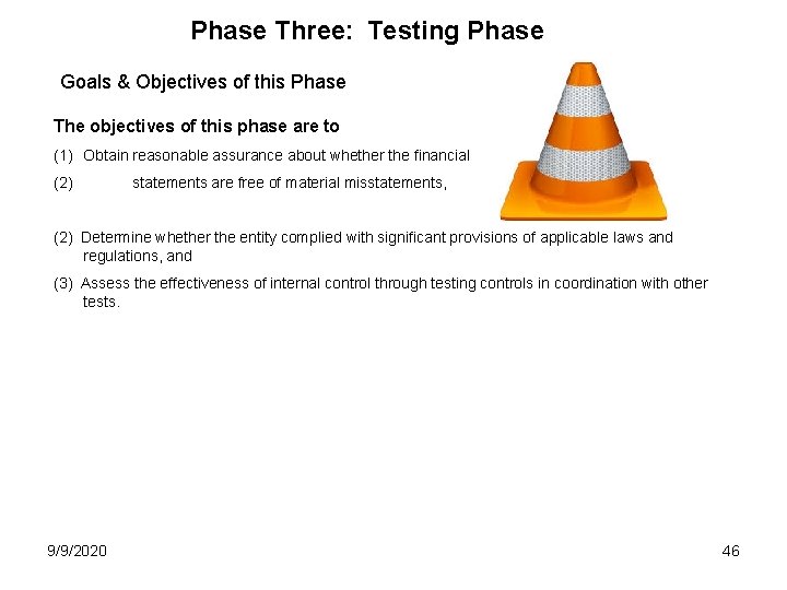 Phase Three: Testing Phase Goals & Objectives of this Phase The objectives of this
