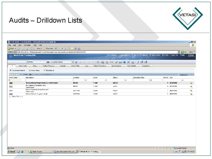 Audits – Drilldown Lists 