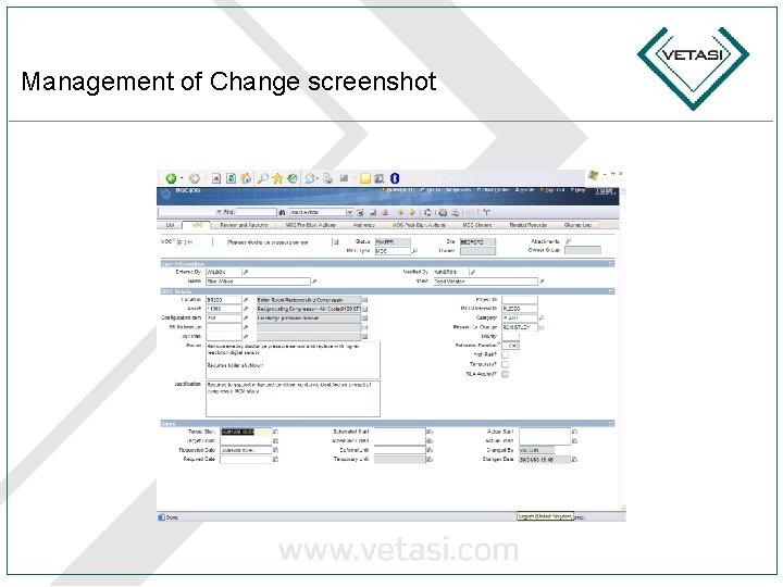 Management of Change screenshot 