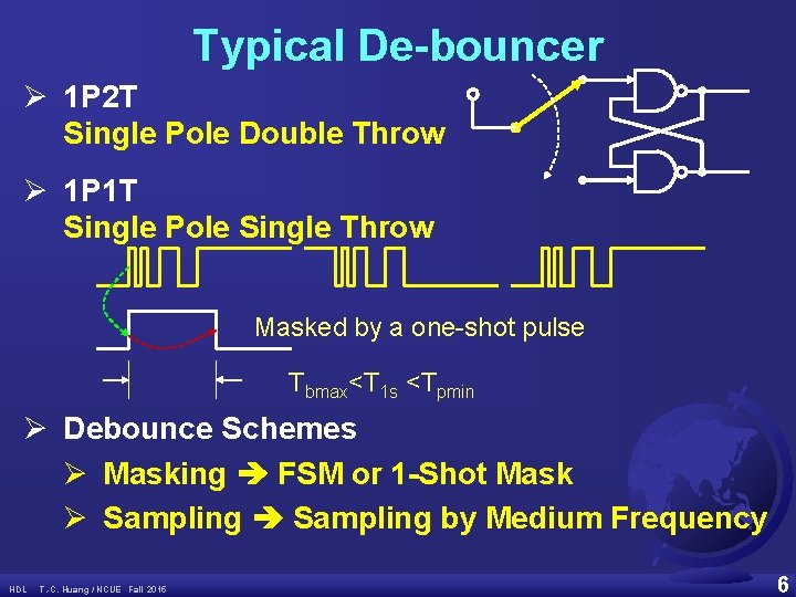 Typical De-bouncer Ø 1 P 2 T Single Pole Double Throw Ø 1 P