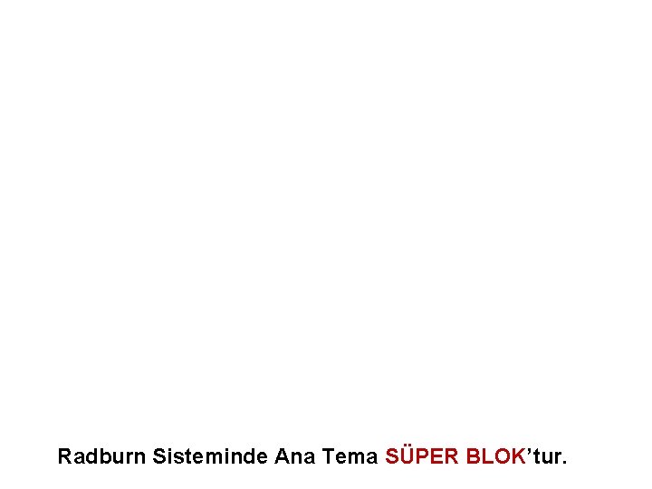 Radburn Sisteminde Ana Tema SÜPER BLOK’tur. 
