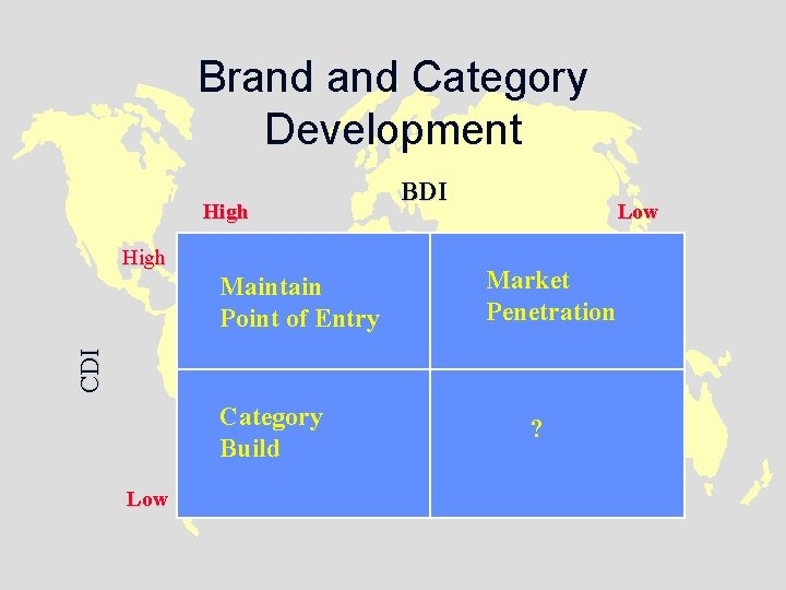 Brand Category Development High Low Market Penetration C DI Maintain Point of Entry BDI