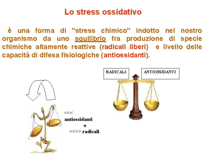 Lo stress ossidativo è una forma di "stress chimico" indotto nel nostro organismo da