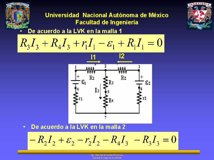 Universidad Nacional Autónoma de México Facultad de Ingeniería • De acuerdo a la LVK