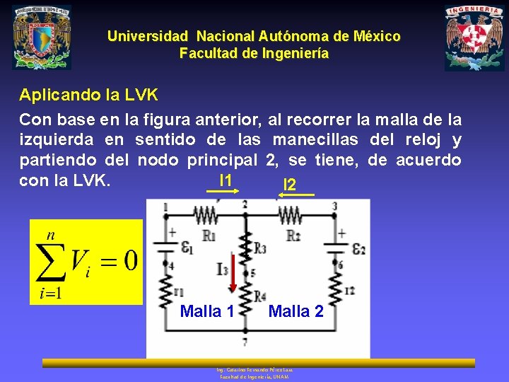 Universidad Nacional Autónoma de México Facultad de Ingeniería Aplicando la LVK Con base en
