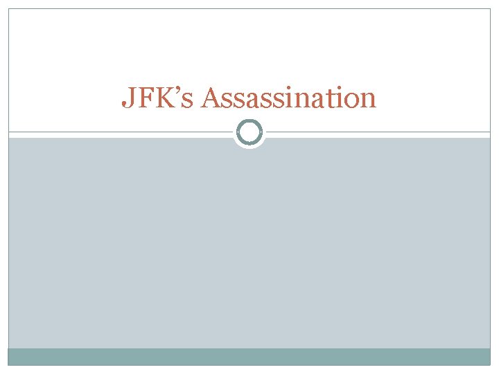 JFK’s Assassination 