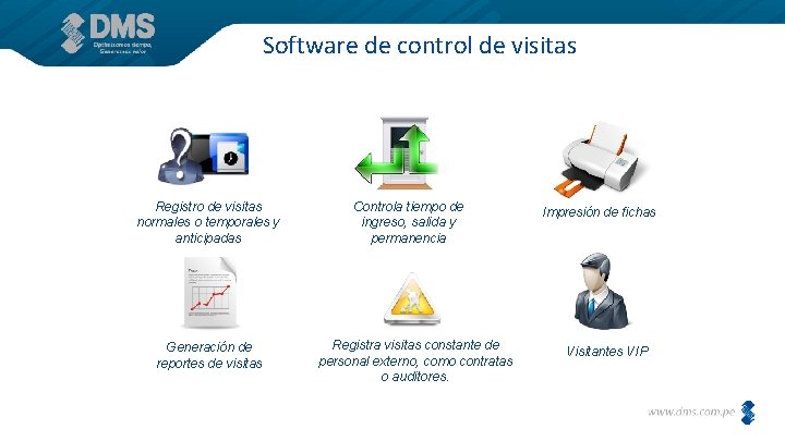 Software de control de visitas Registro de visitas normales o temporales y anticipadas Generación