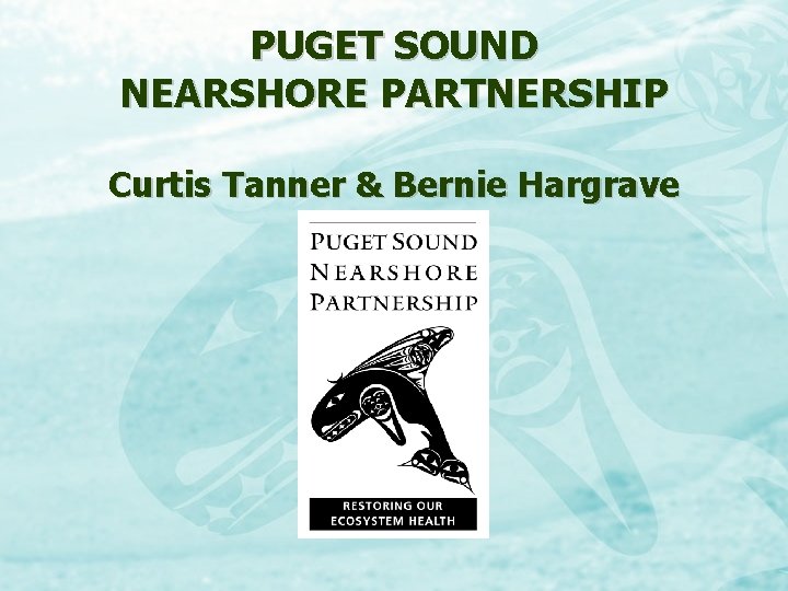 PUGET SOUND NEARSHORE PARTNERSHIP Curtis Tanner & Bernie Hargrave 