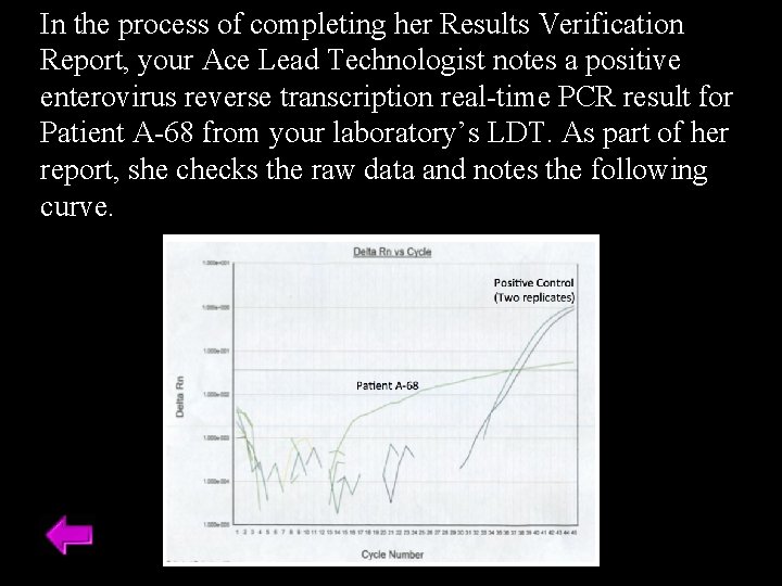 In the process of completing her Results Verification Report, your Ace Lead Technologist notes