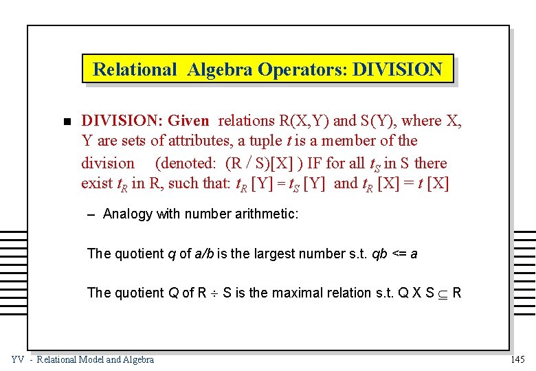 3 Yv Relational Model And Algebra 110 Database