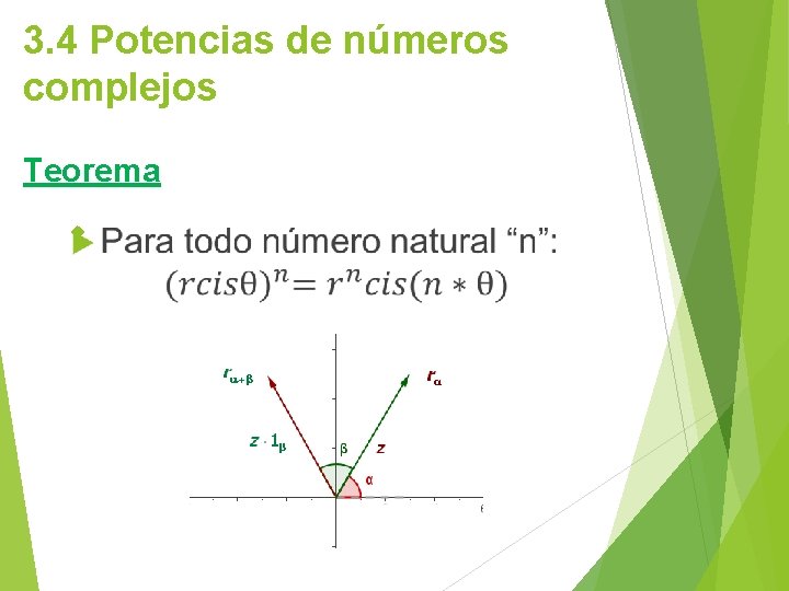 3. 4 Potencias de números complejos Teorema 