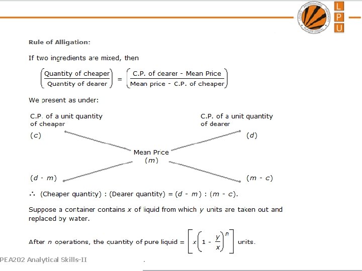 PEA 202 Analytical Skills-II . 