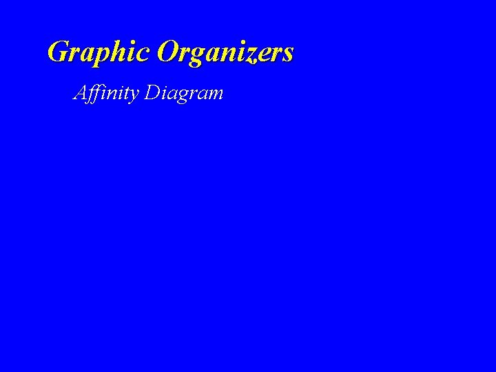 Graphic Organizers Affinity Diagram Graphic Organizers Affinity Diagram