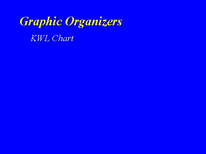 Graphic Organizers KWL Chart Graphic Organizers KWL Chart